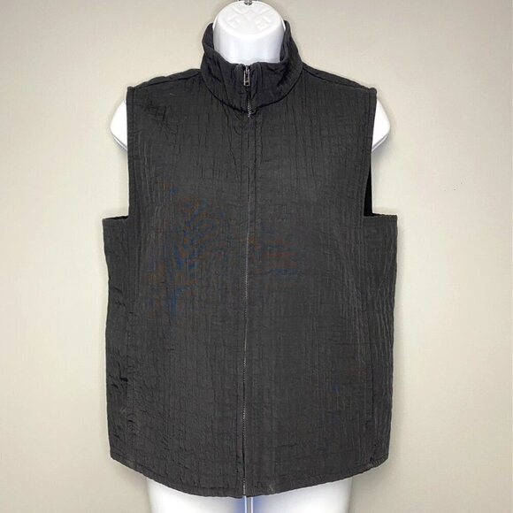 Eileen Fisher Jackets & Blazers - Eileen Fisher Petite Lightweight Lined Full Zip Black Vest Women's Size Small